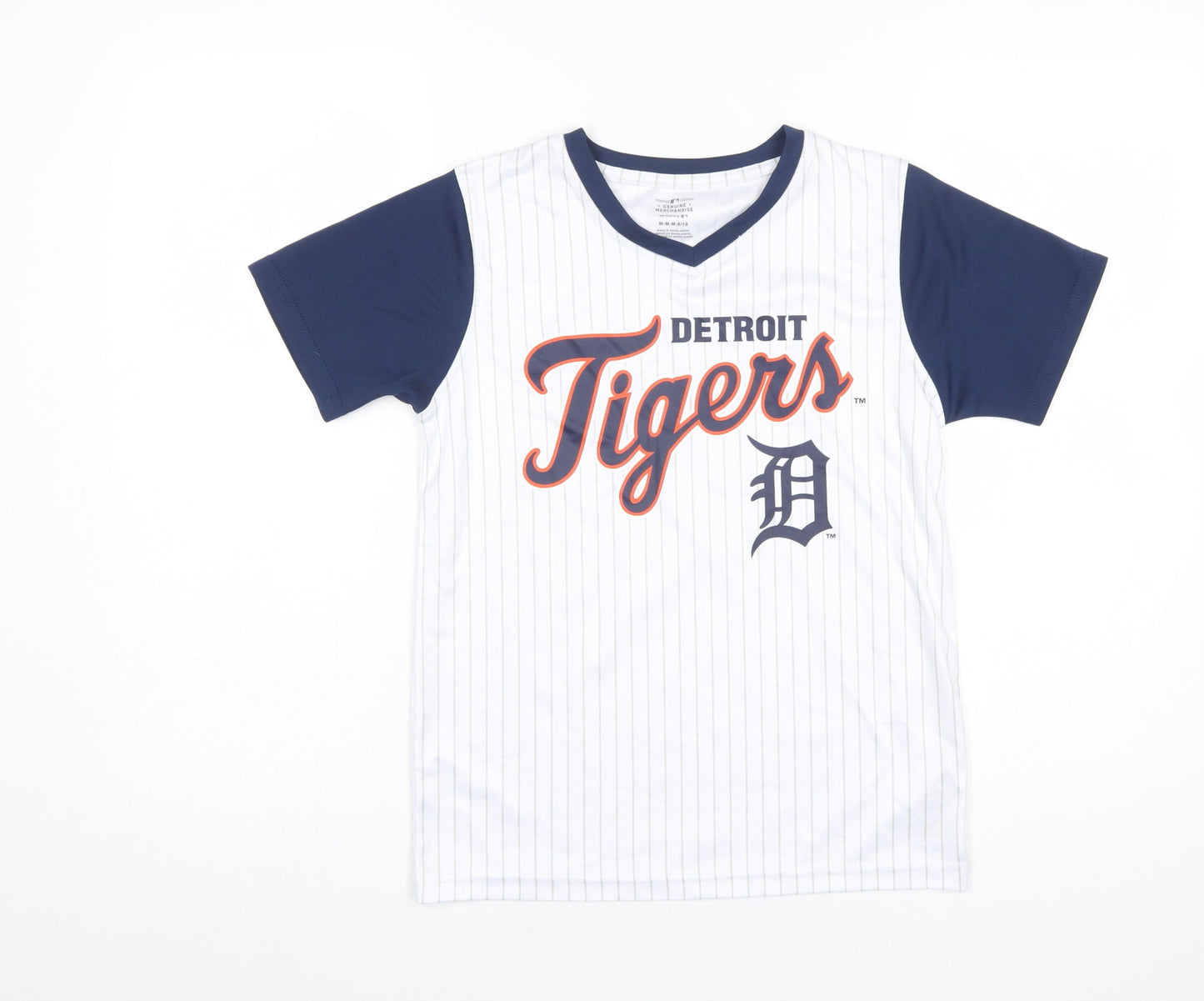 Team Athletics Boys White Detroit Tigers 8 Years Baseball Jersey T-Shirt