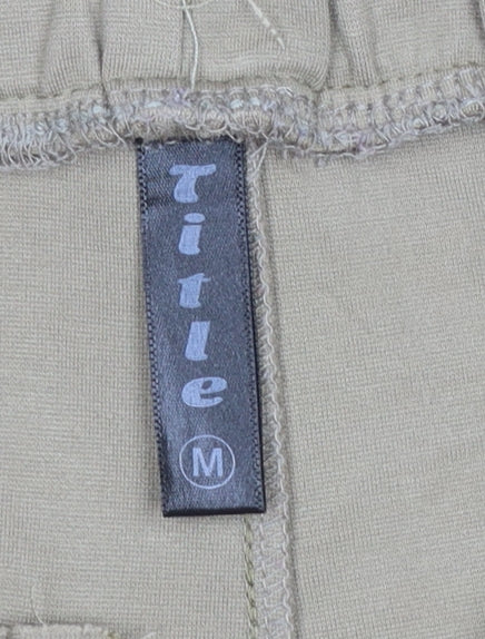 Title Women Beige Jogger Sweatpants Size M Cotton Blend