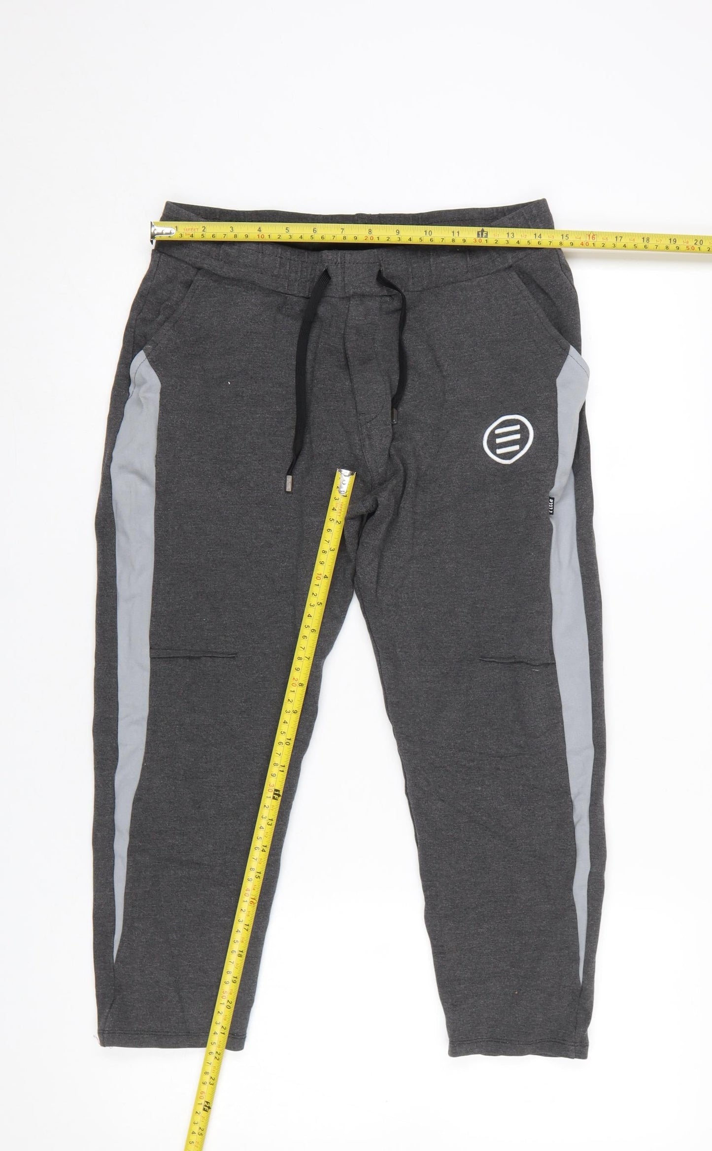 Title Womens Grey Jogger Sweatpants L Elastic Waist Pockets Drawstring