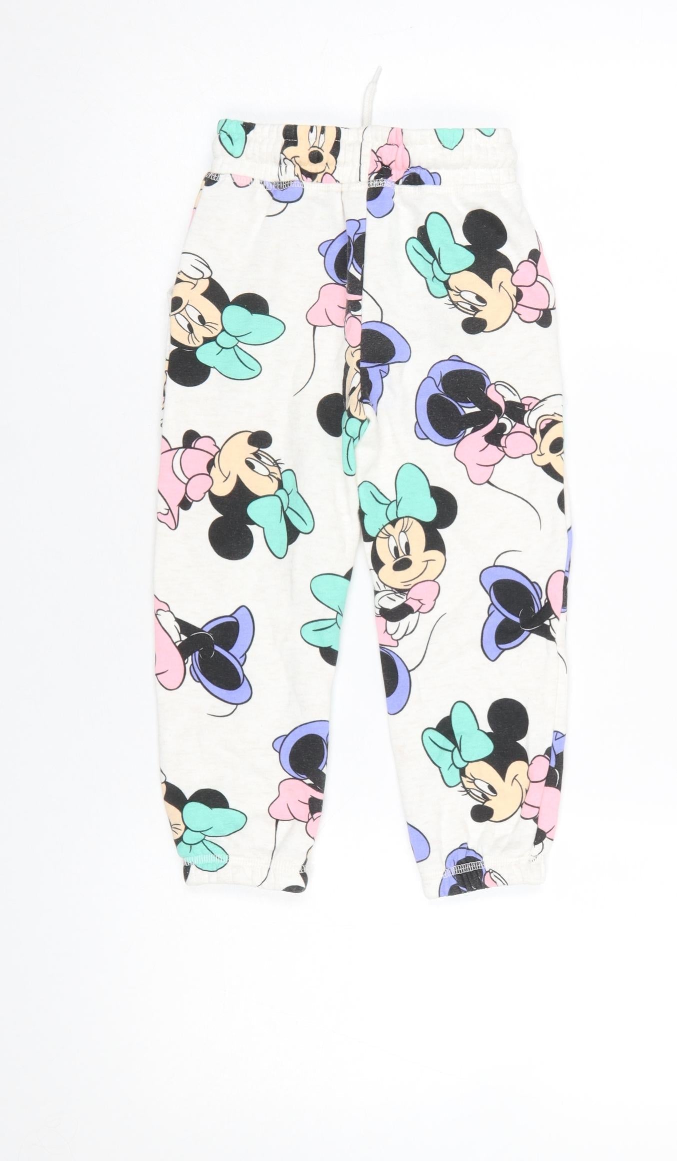 Disney Girls Multicoloured Minnie Mouse Jogger Trousers 3-4 Years