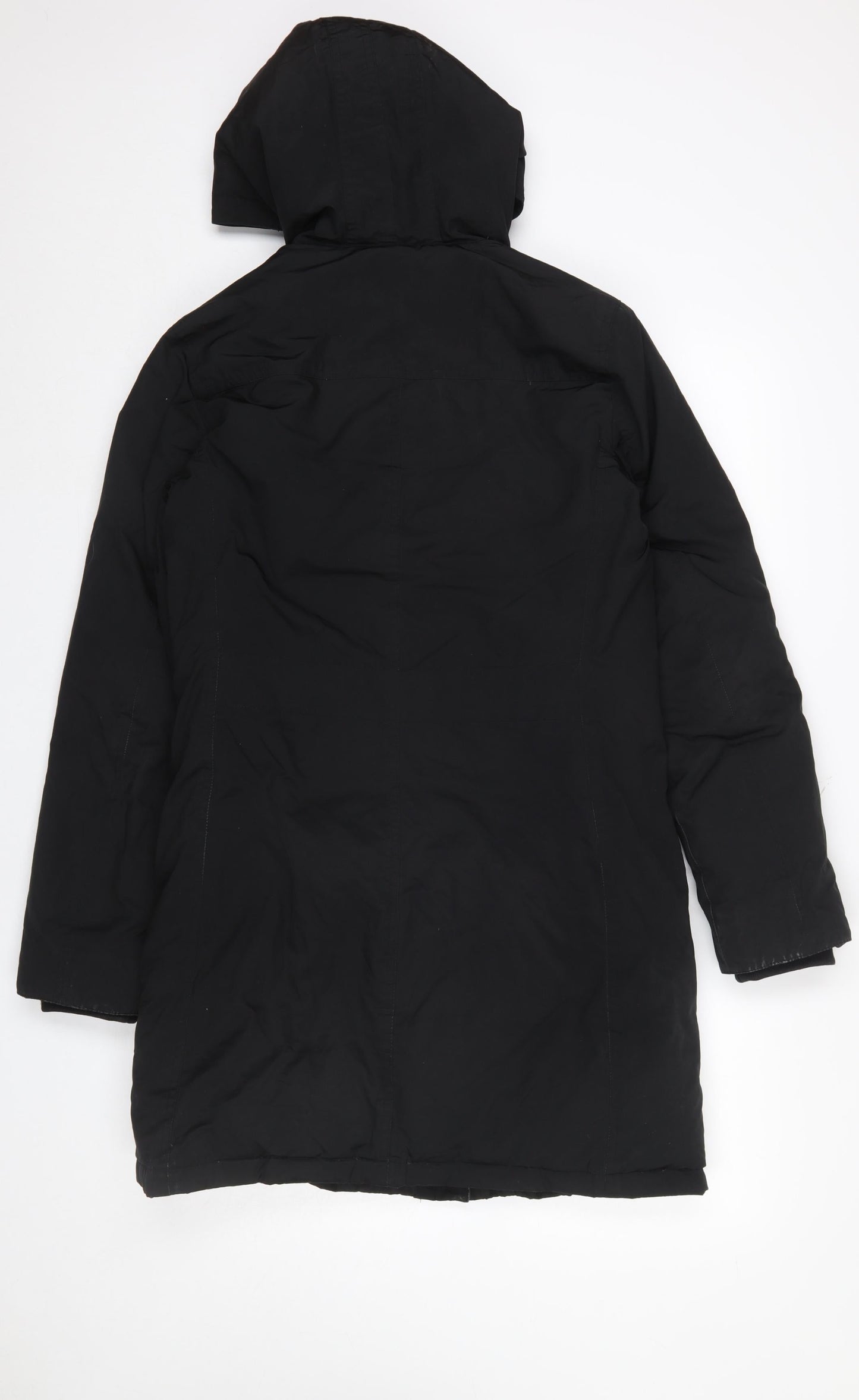 Jigsaw Women's Black Long Hooded Down Coat Size 8