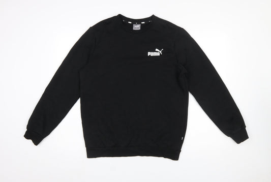Puma Men's Black Small Crew Neck Pullover Sweatshirt Logo Sportswear