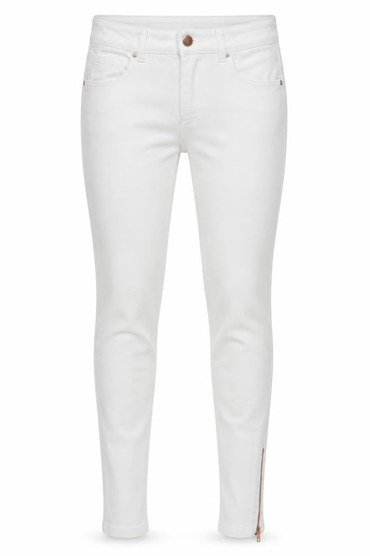 Denim Co. Women's White Size 10 Skinny Jeans with Ankle Zip