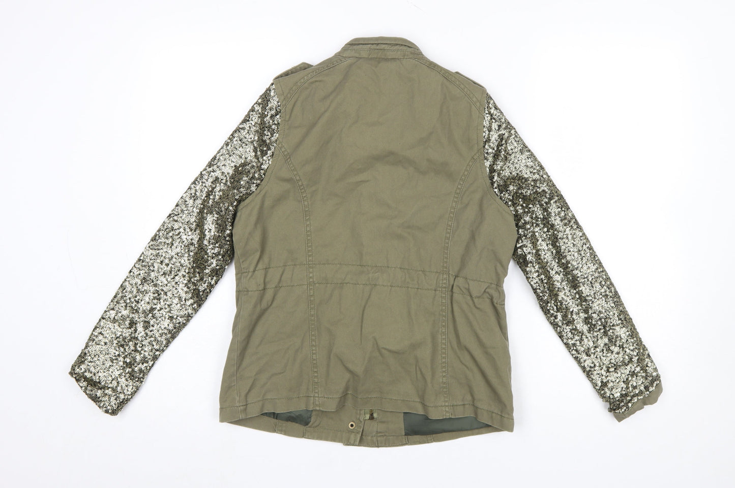 George Girls Green Military Style Sequin Sleeve Jacket 11-12 Years