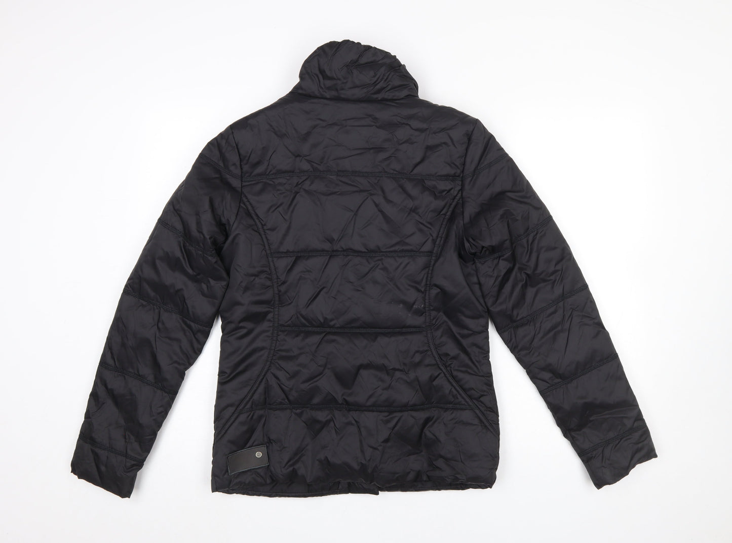 Puma Womens Black Size 10 Puffer Jacket Nylon Quilted Full Zip