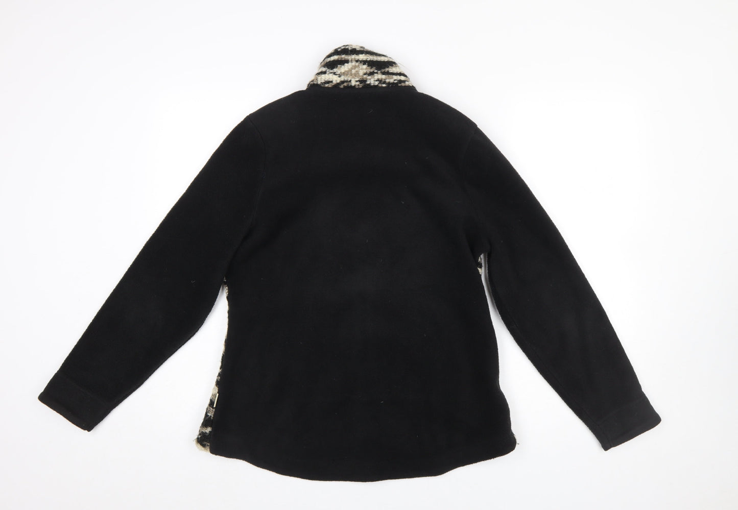 Woolrich Womens Black Geometric Fleece Jacket Size S