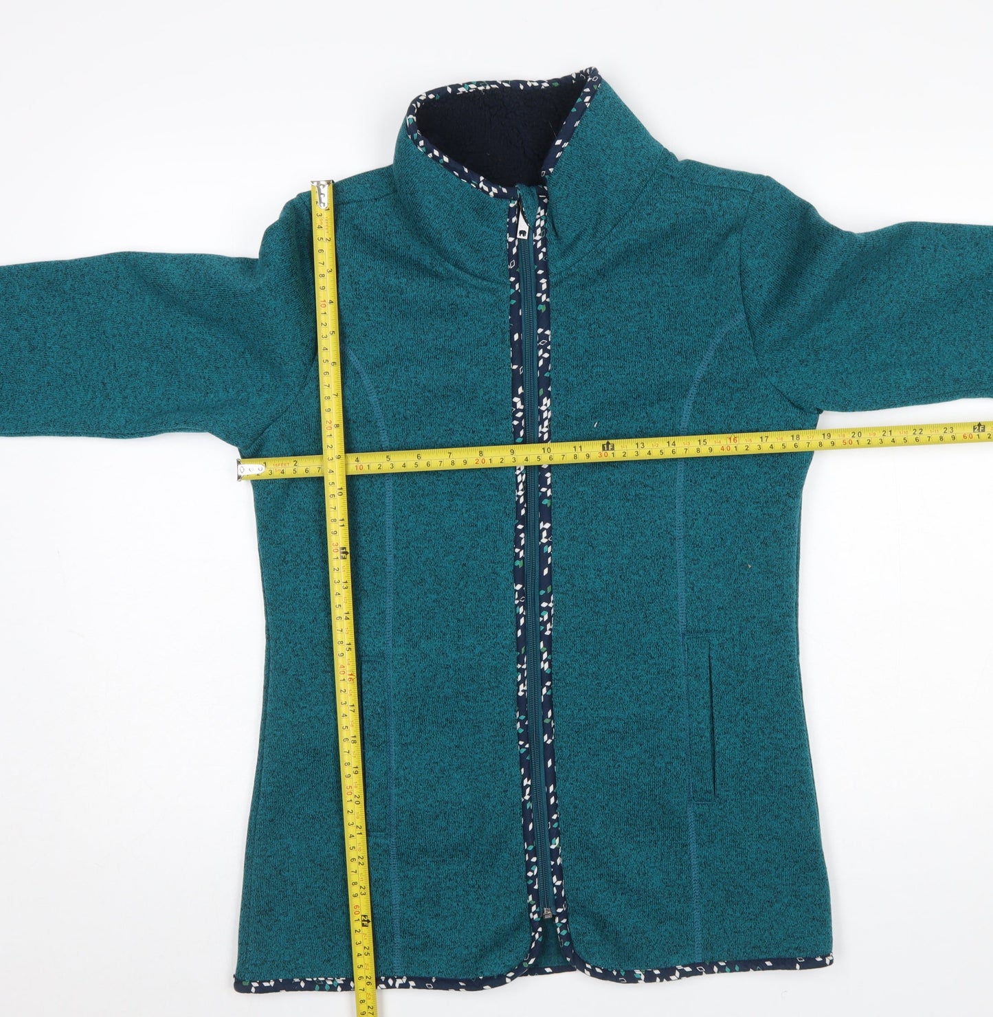 Tranquillo Womens Teal Full Zip Mid-Length Jacket Size M Classic Fit