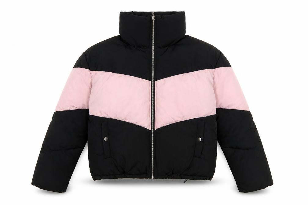 Nobody's Child Women's Black Pink Puffer Jacket Size 14 Winter Coat