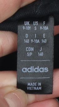 adidas Boys Black 9-10 Years Jogger Trousers Cotton Blend Fleece