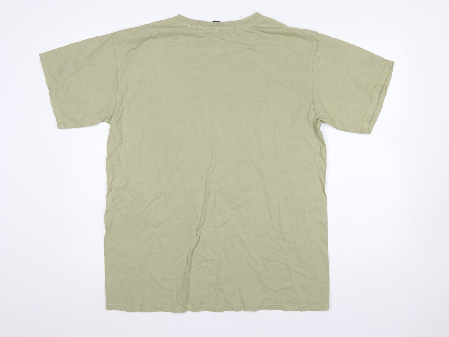 Gildan Men's Beige Yellowstone Wyoming Graphic Cotton T-Shirt L