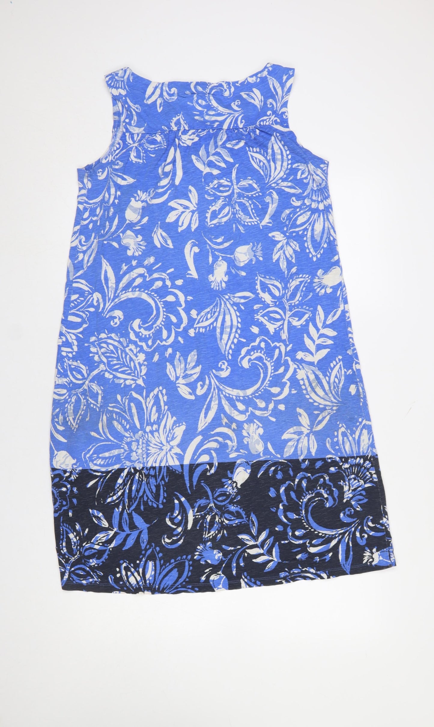 Julipa Women’s Blue Floral Sleeveless Knee Length Shift Dress Size 12