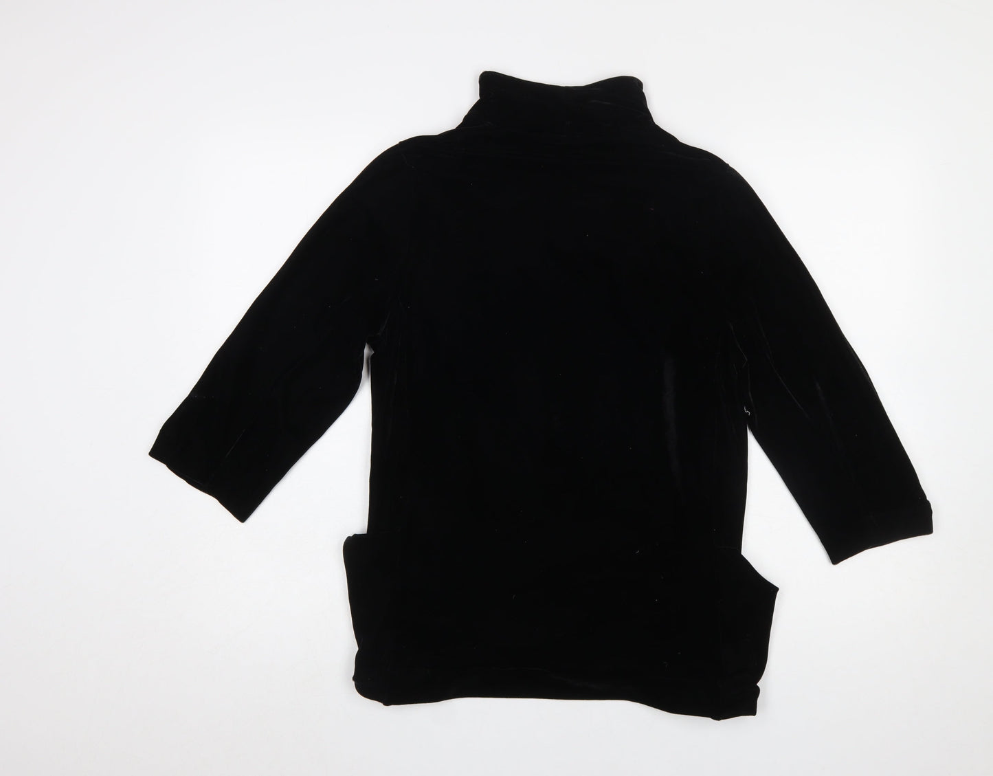 Dunnes Womens Black Velvet Mid-Length Jacket Size 12