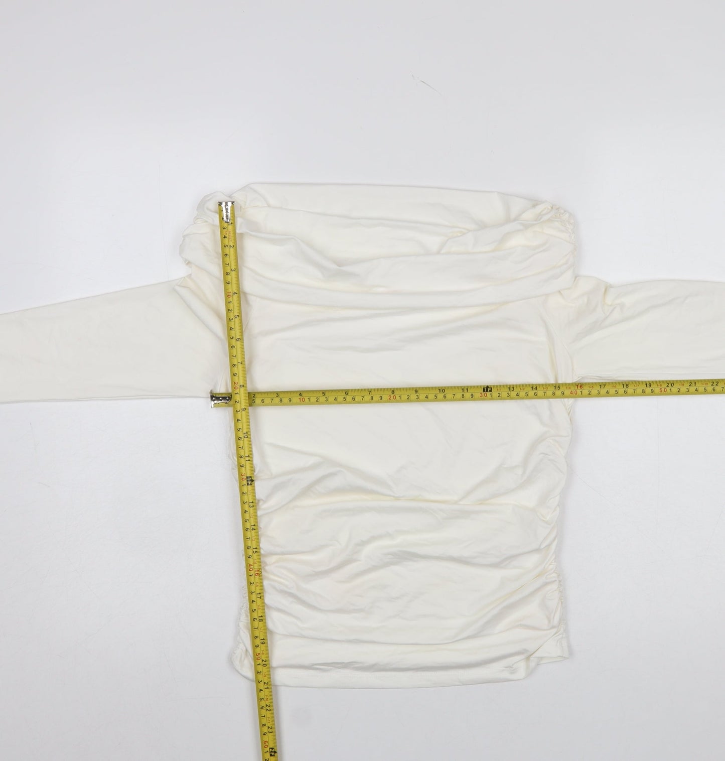 Savida Womens Ivory Off Shoulder Long Sleeve Tunic Top Size 12