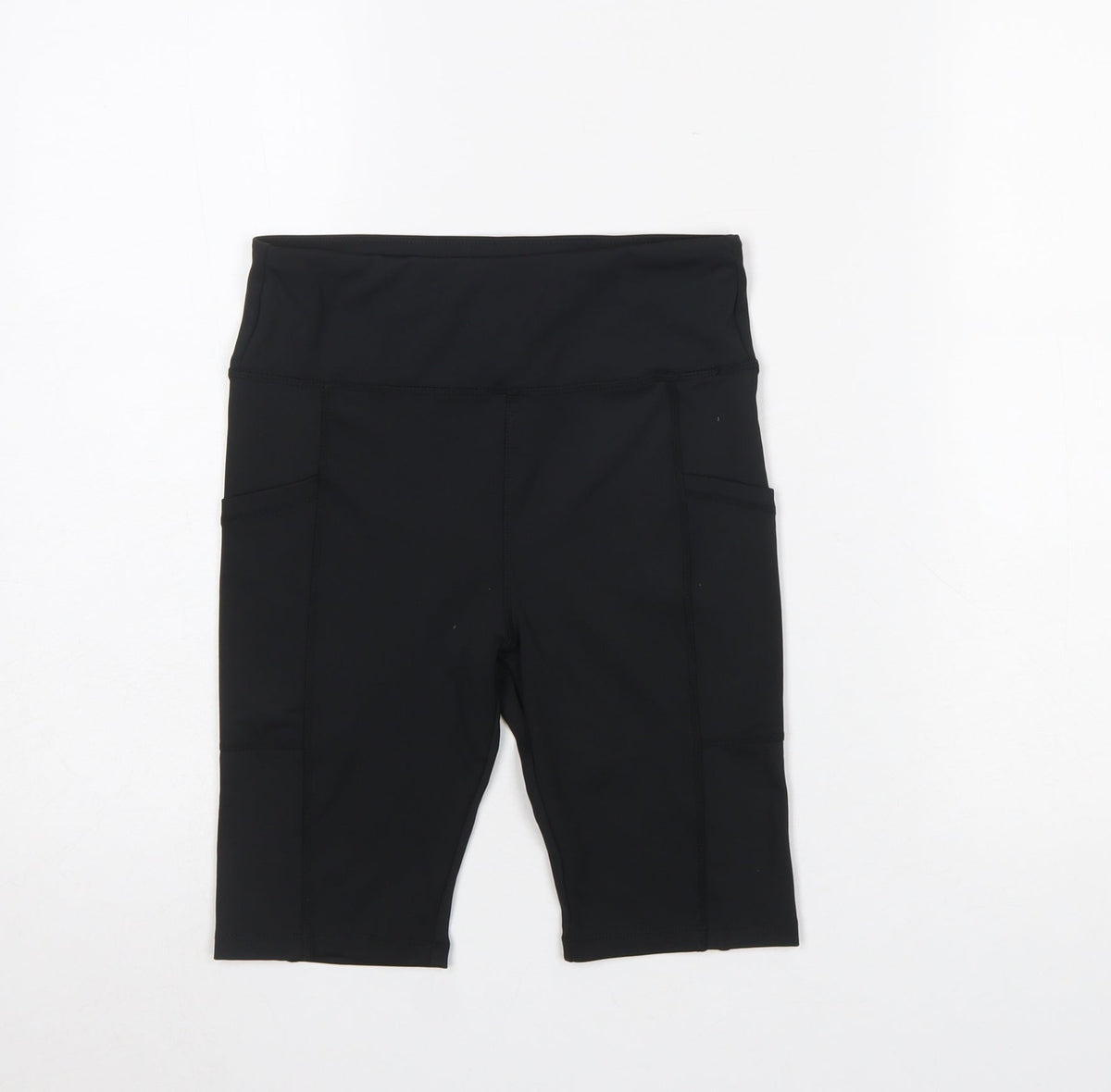 Dunnes Stores Women’s Black Biker Activewear Shorts Size 25in Waist Polyester Blend