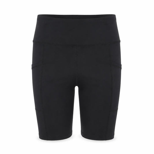 Front view of Dunnes Women’s Black Biker Activewear Shorts Size 25in Waist Polyester Blend