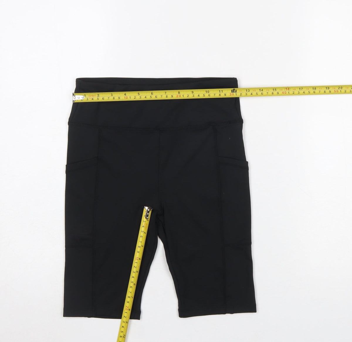 Dunnes Stores Women’s Black Biker Activewear Shorts Size 25in Waist Polyester Blend