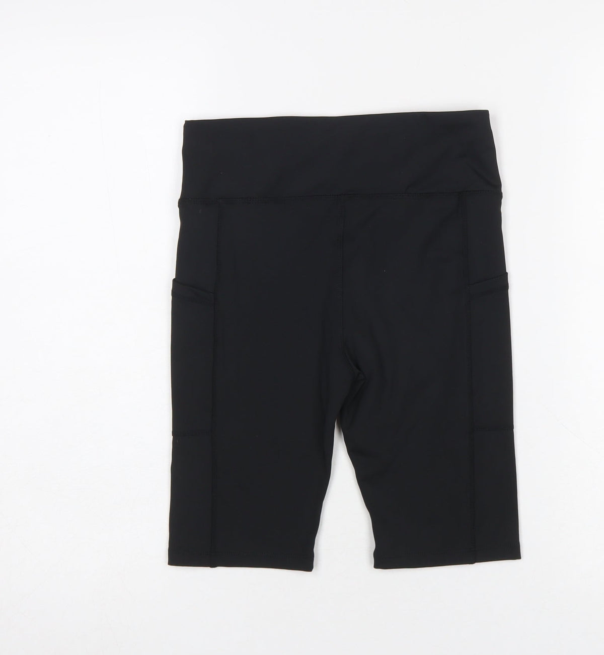 Dunnes Stores Women’s Black Biker Activewear Shorts Size 25in Waist Polyester Blend