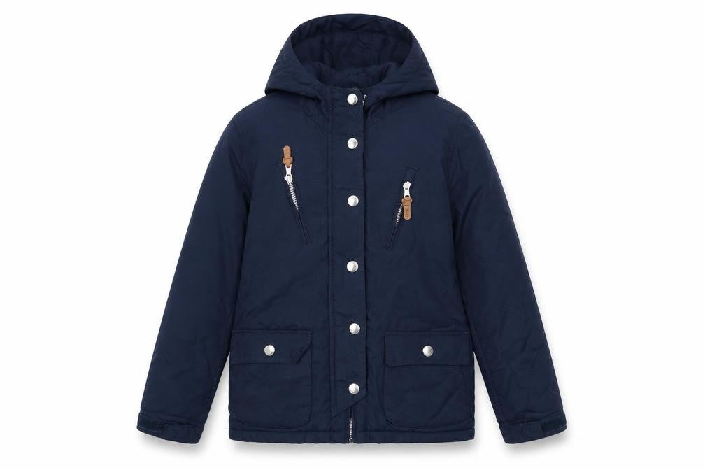 Next Girls Blue Hooded Parka Jacket 10 Years Lined Mid-Length Casual