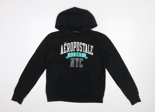 Aéropostale Womens Black Medium Pullover Hoodie NYC Graphic Print