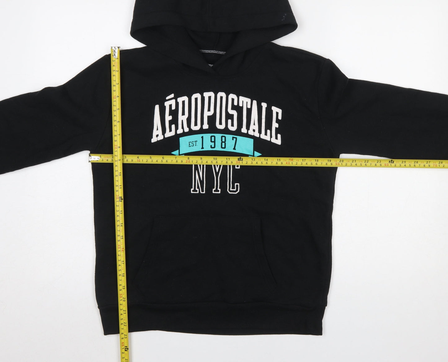 Aéropostale Womens Black Medium Pullover Hoodie NYC Graphic Print