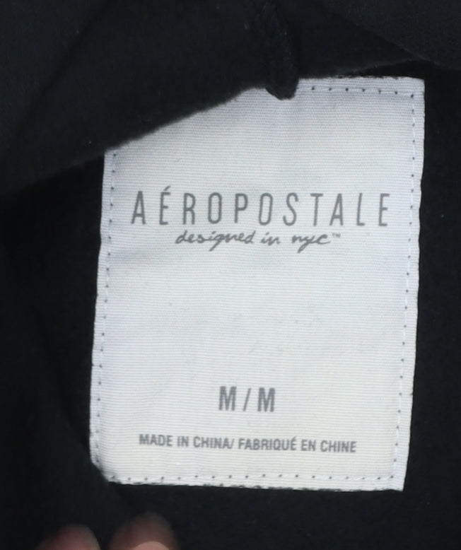 Aéropostale Womens Black Medium Pullover Hoodie NYC Graphic Print
