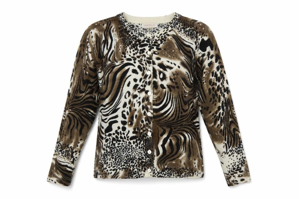 Paramour Women's Brown Animal Print Cardigan M