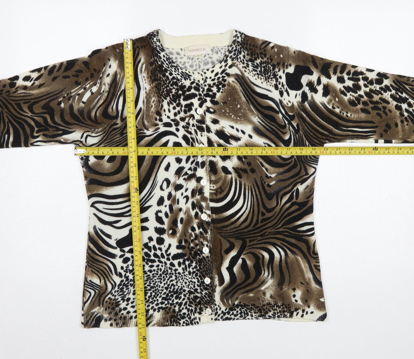 Paramour Women's Brown Animal Print Cardigan M