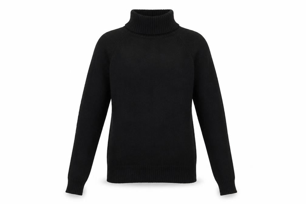 ZARA Women Black Roll Neck Slim Fit Long Sleeve Cotton Jumper S