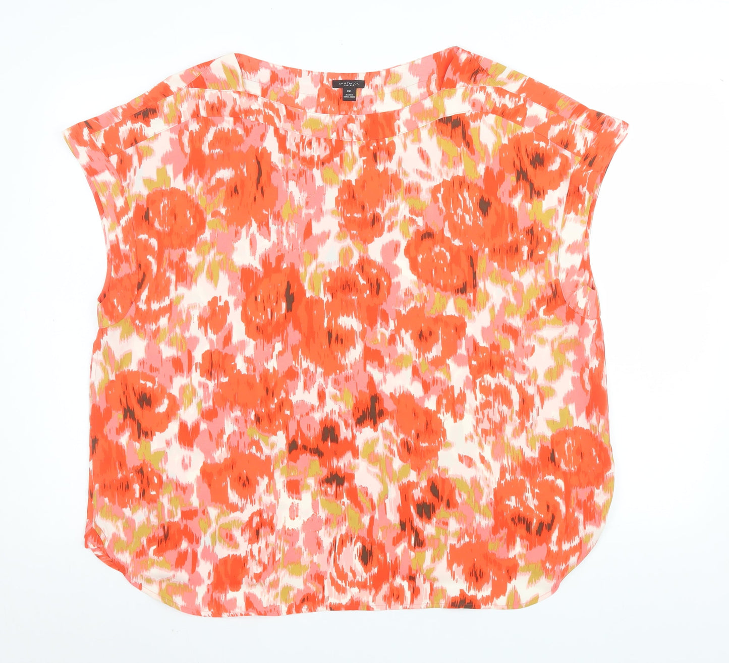 Ann Taylor Women’s Multicoloured Floral Tunic Blouse 2XL Polyester Sleeveless