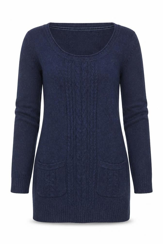 Fat Face Women's Blue Size 12 Cable Knit Long Sleeve Jumper