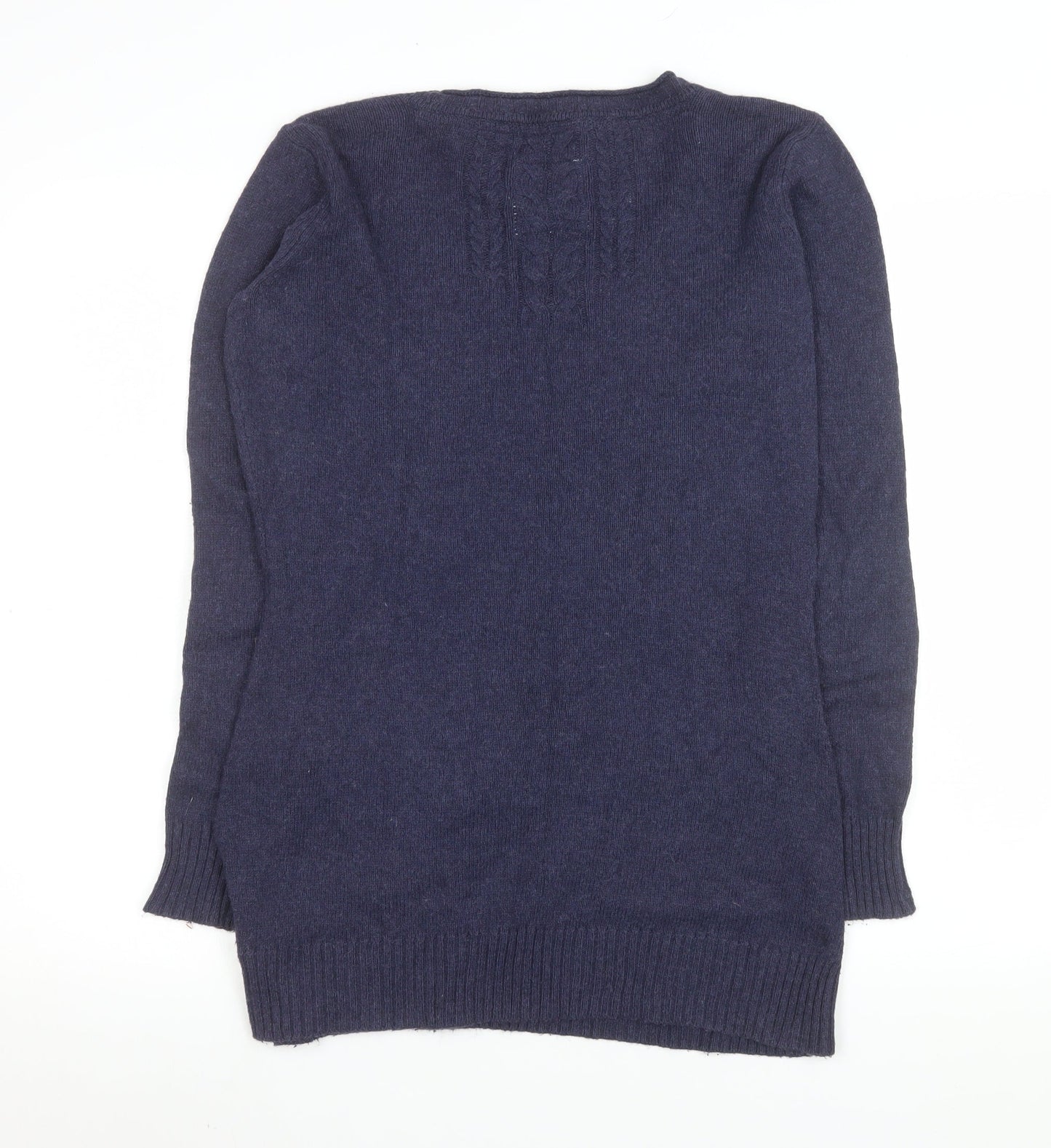 Fat Face Women's Blue Size 12 Cable Knit Long Sleeve Jumper