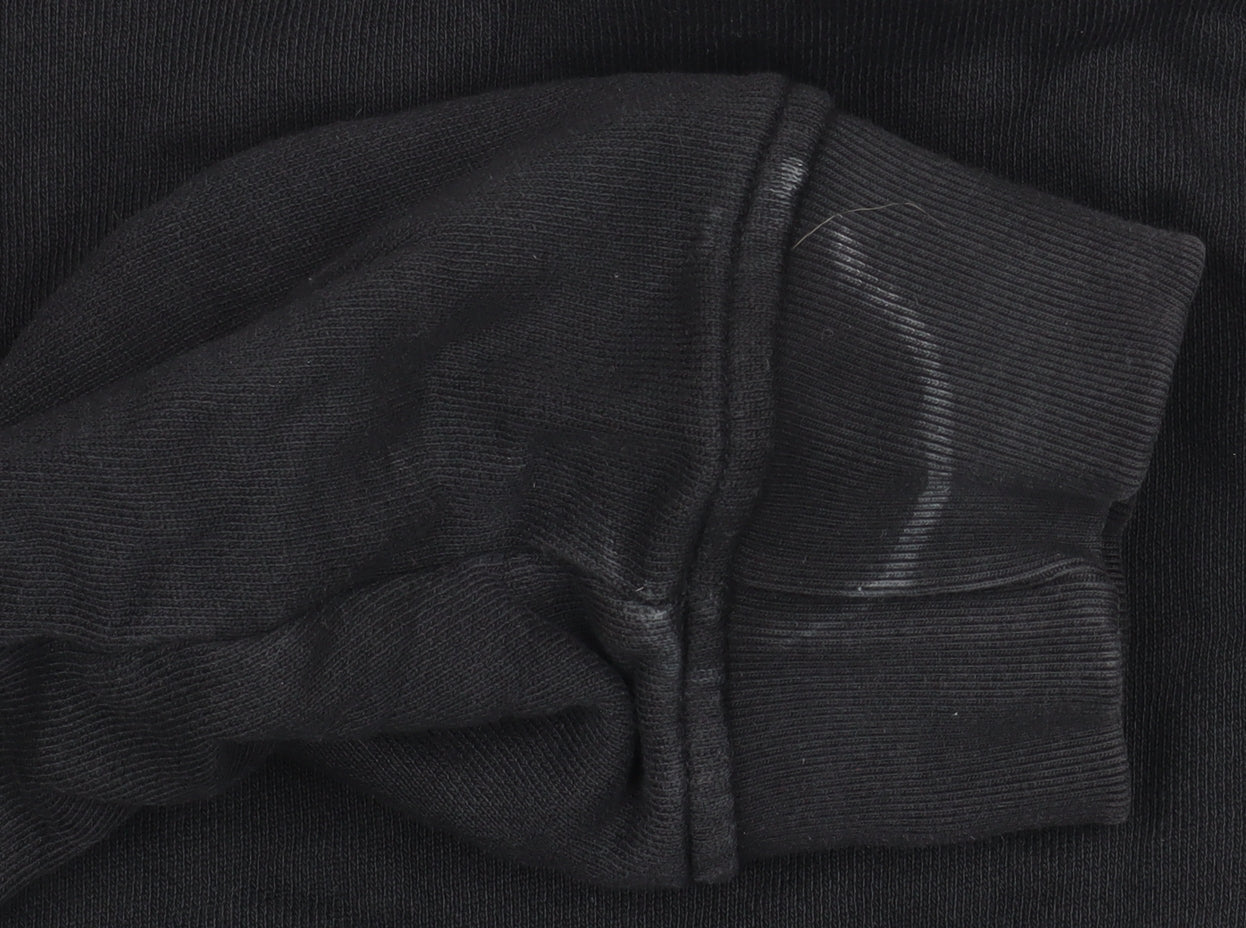Adidas Womens Black Crew Neck Sweatshirt UK 12 Cotton Logo Pullover