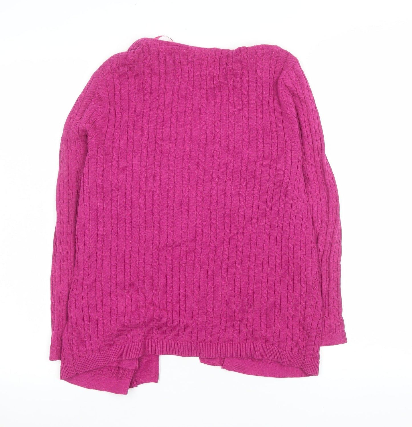 Maine New England Women's Pink Cable-Knit Cardigan Size 14