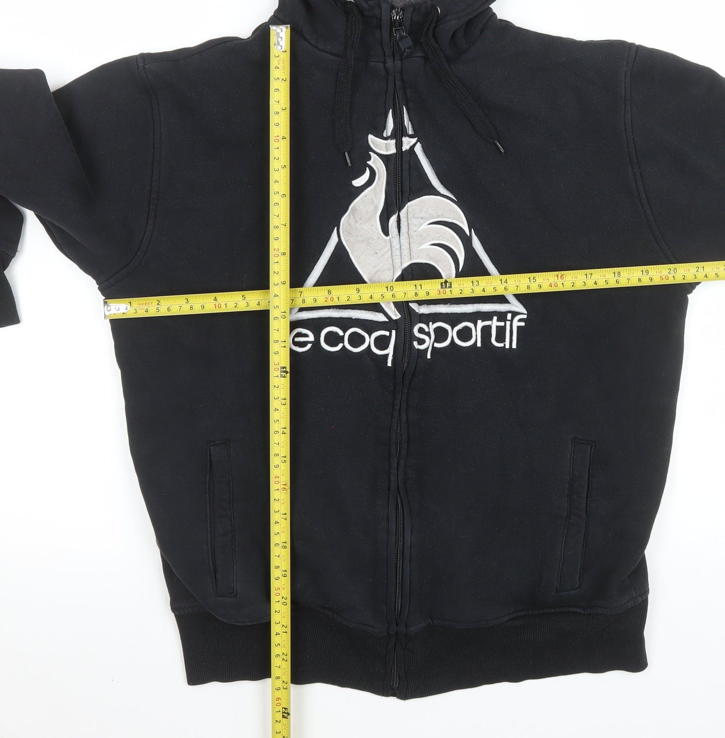 Le Coq Sportif Men's Black Hooded Full Zip Sports Jacket Size M