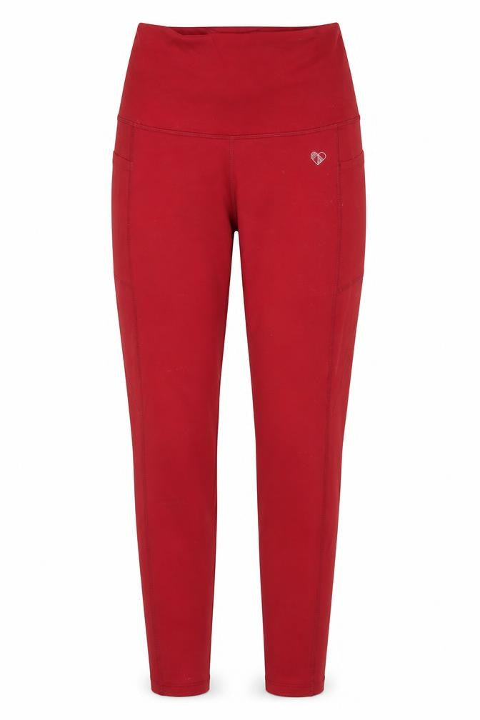 Peachylean Women's Red High Waist Pocket Gym Leggings Size S
