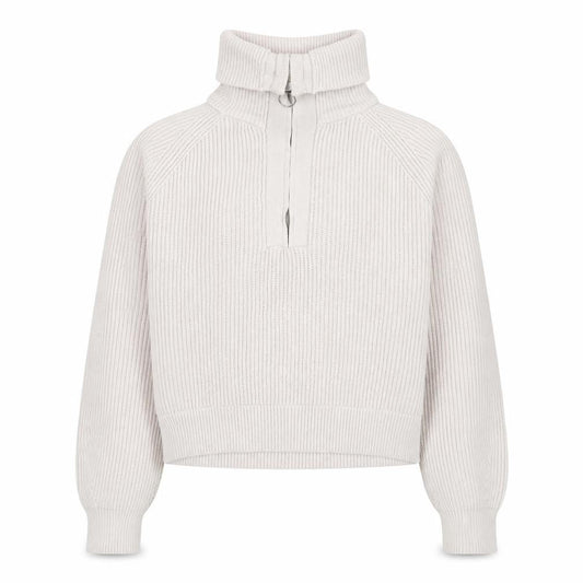 Pull&Bear Men's Beige High Neck 1/2 Zip Knit Sweatshirt Size S
