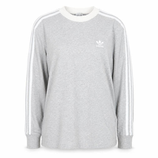 Adidas Women's Grey Long Sleeve Crew Neck Stretch T-Shirt UK 8