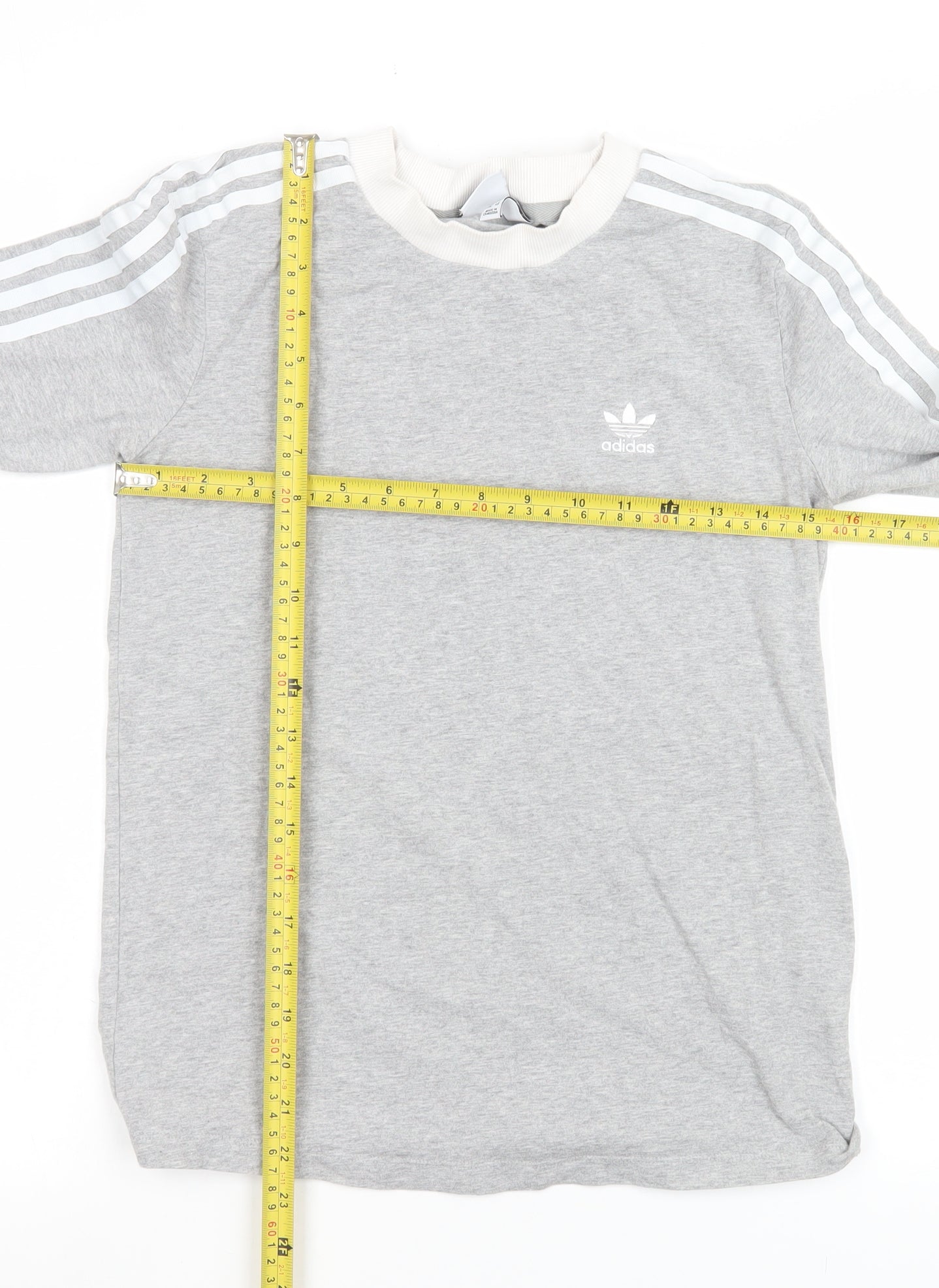Adidas Women's Grey Long Sleeve Crew Neck Stretch T-Shirt UK 8