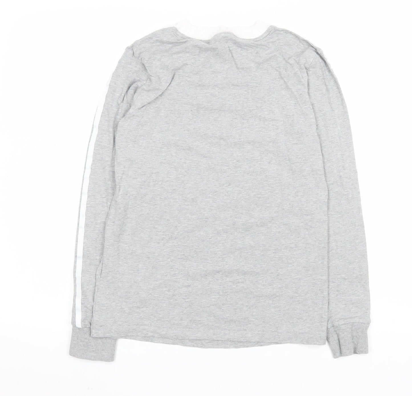 Adidas Women's Grey Long Sleeve Crew Neck Stretch T-Shirt UK 8