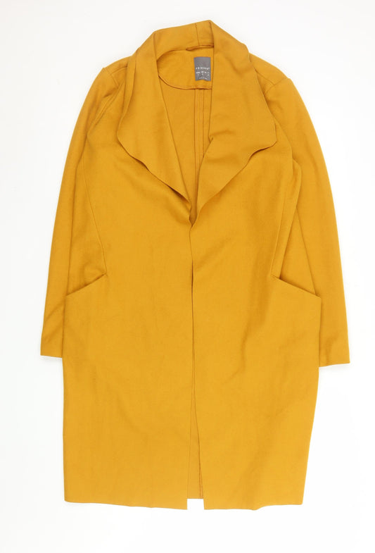 Primark Women’s Yellow Coatigan Size 8 Long Open Front Lightweight Coat