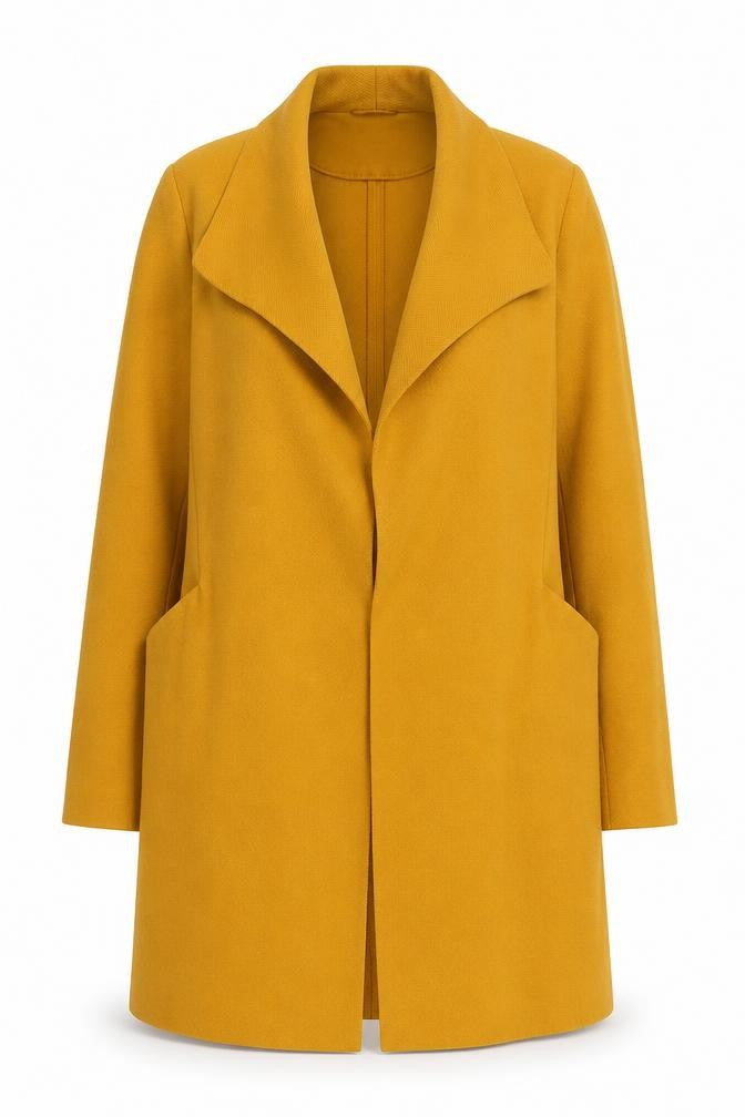 Primark Women’s Yellow Coatigan Size 8 Long Open Front Lightweight Coat