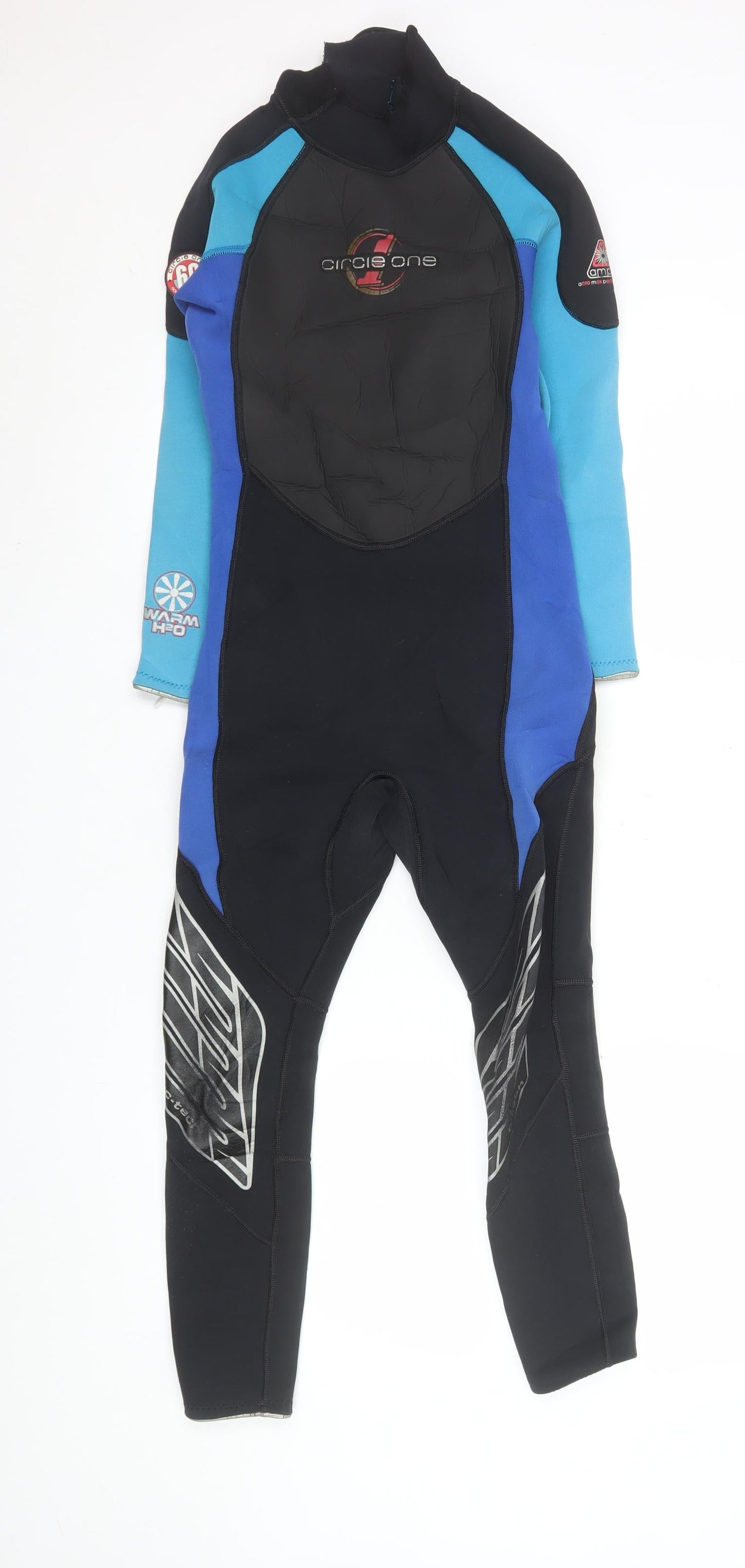 Circle One Mens Black Blue Neoprene Wetsuit M Surfing Stretch Lined