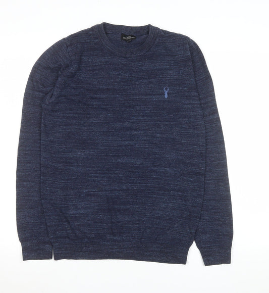Next Men’s Blue Crew Neck Cotton Blend Pullover Jumper Size S