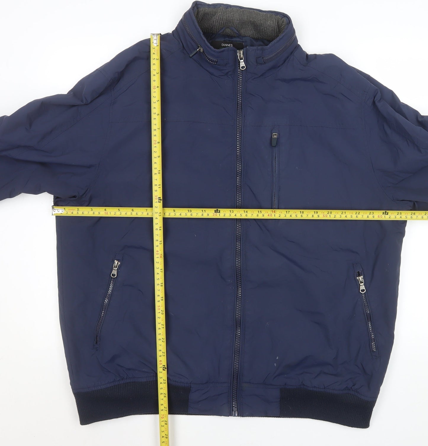 St. Bernard Men’s Blue Nylon Bomber Jacket XL Full Zip Casual