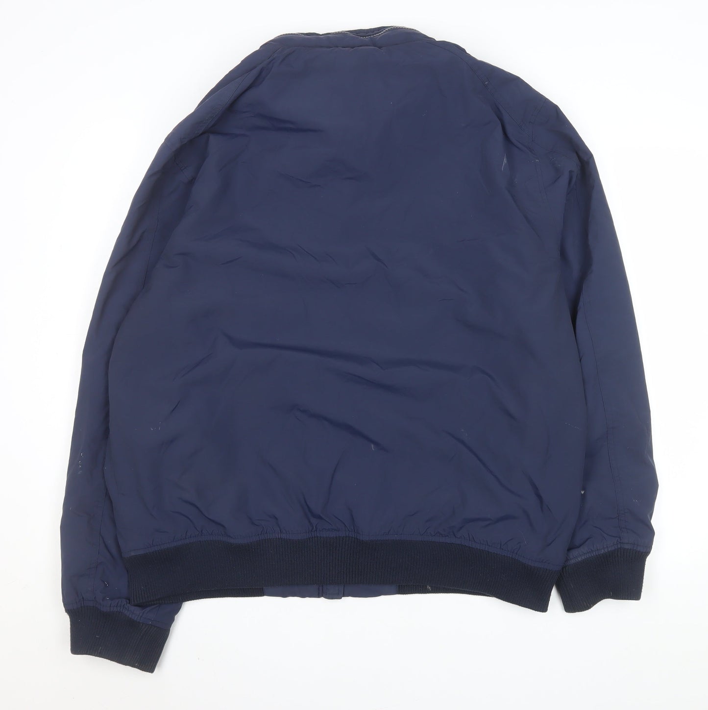St. Bernard Men’s Blue Nylon Bomber Jacket XL Full Zip Casual