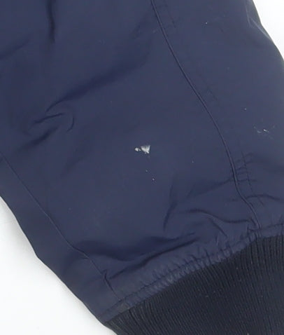 St. Bernard Men’s Blue Nylon Bomber Jacket XL Full Zip Casual