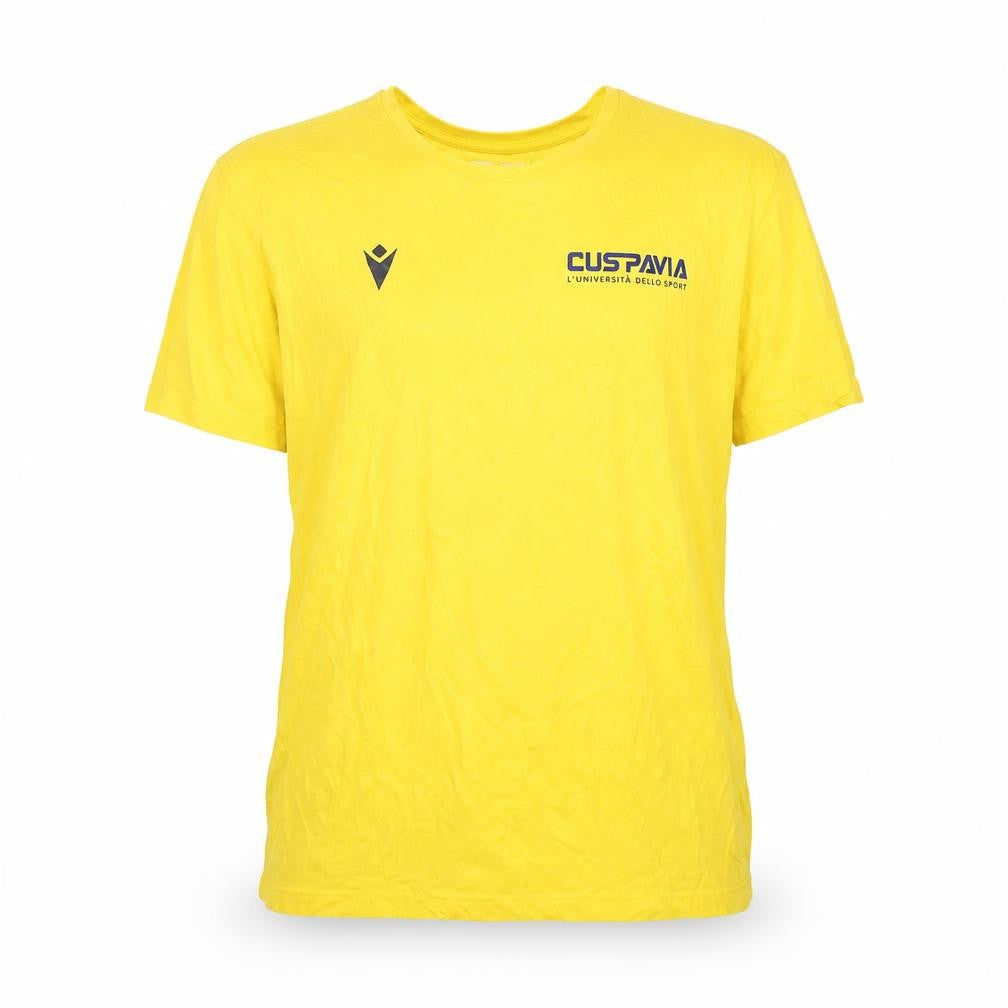 Macron Men's Yellow Cotton Sports University Graphic T-Shirt Size S