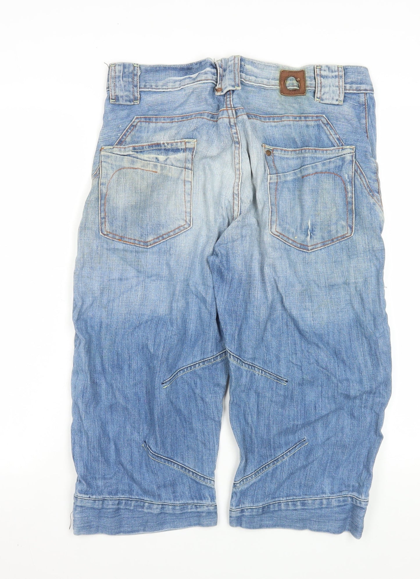 H&M Men Blue Denim Cargo Shorts Size 32 Relaxed Fit