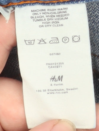 H&M Men Blue Denim Cargo Shorts Size 32 Relaxed Fit