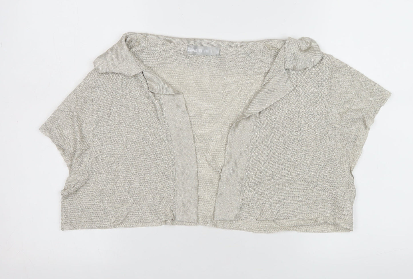 Sabatini White Women's Beige Open Knit Shrug XL